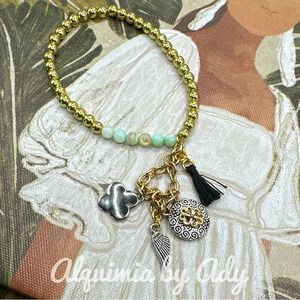Alquimia by Ady Gold and Silver Charm Bracelet